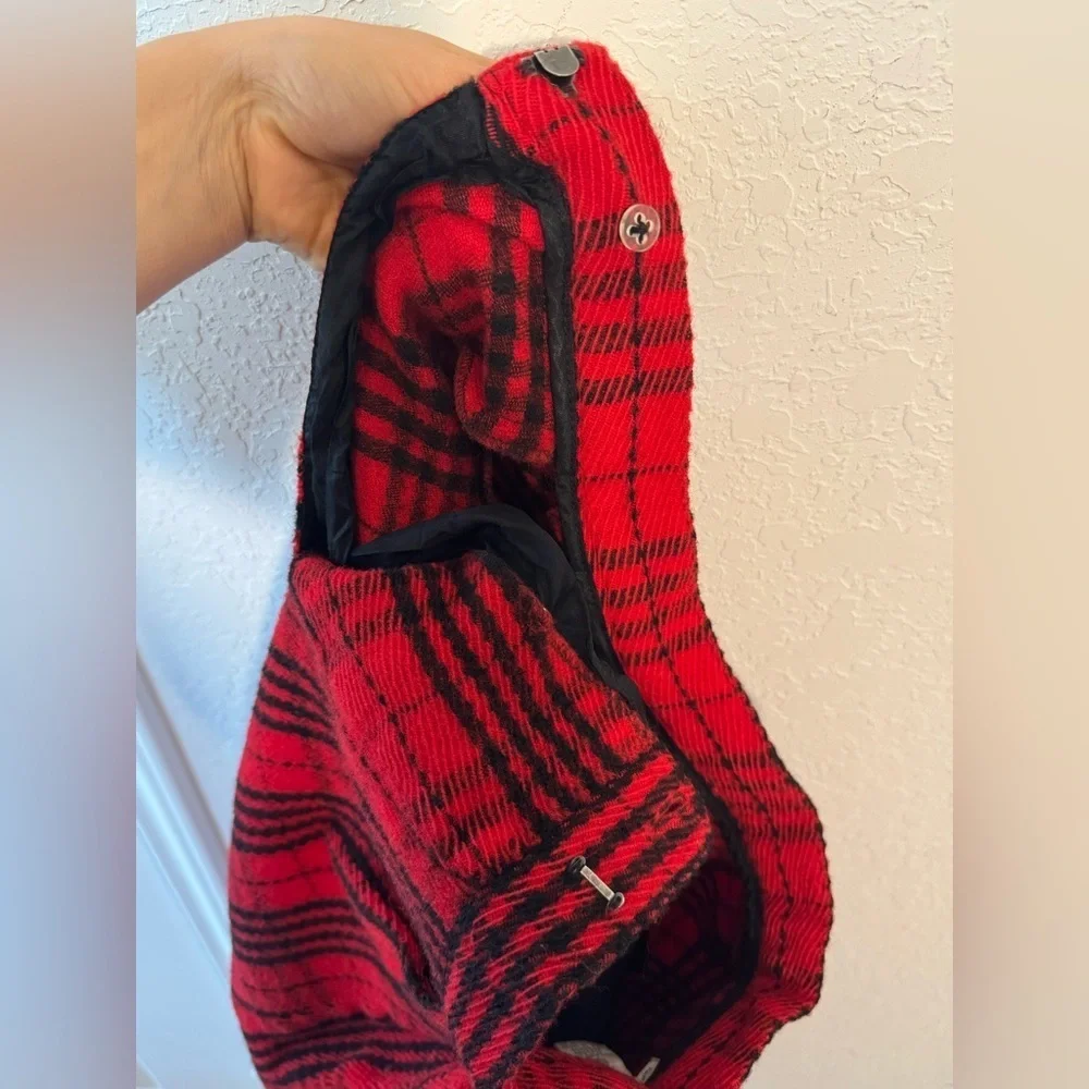 CHRISTIAN DIOR Separates Vintage Pure Wool Red Plaid Midi Skirt Womens 6 Pleated - Picture 6 of 7